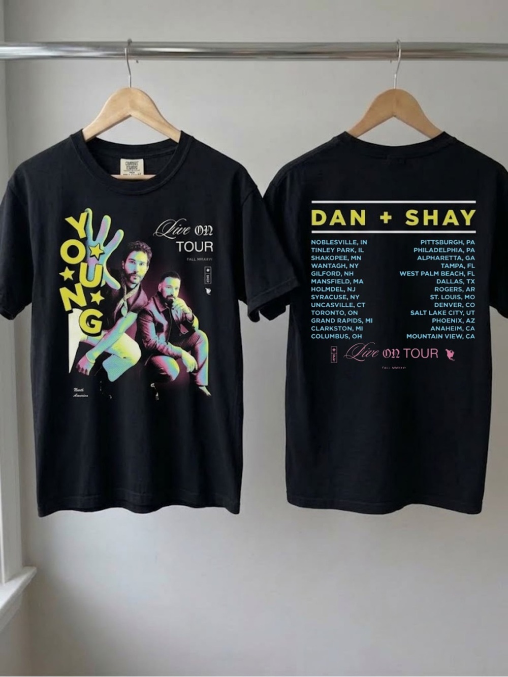 Dan + Shay The Young Tour 2026 Trippy Dateback Comfort Colors T-Shirt